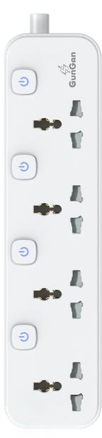GunGaN Classique Power Strip | 4+4 AC Individual Switches