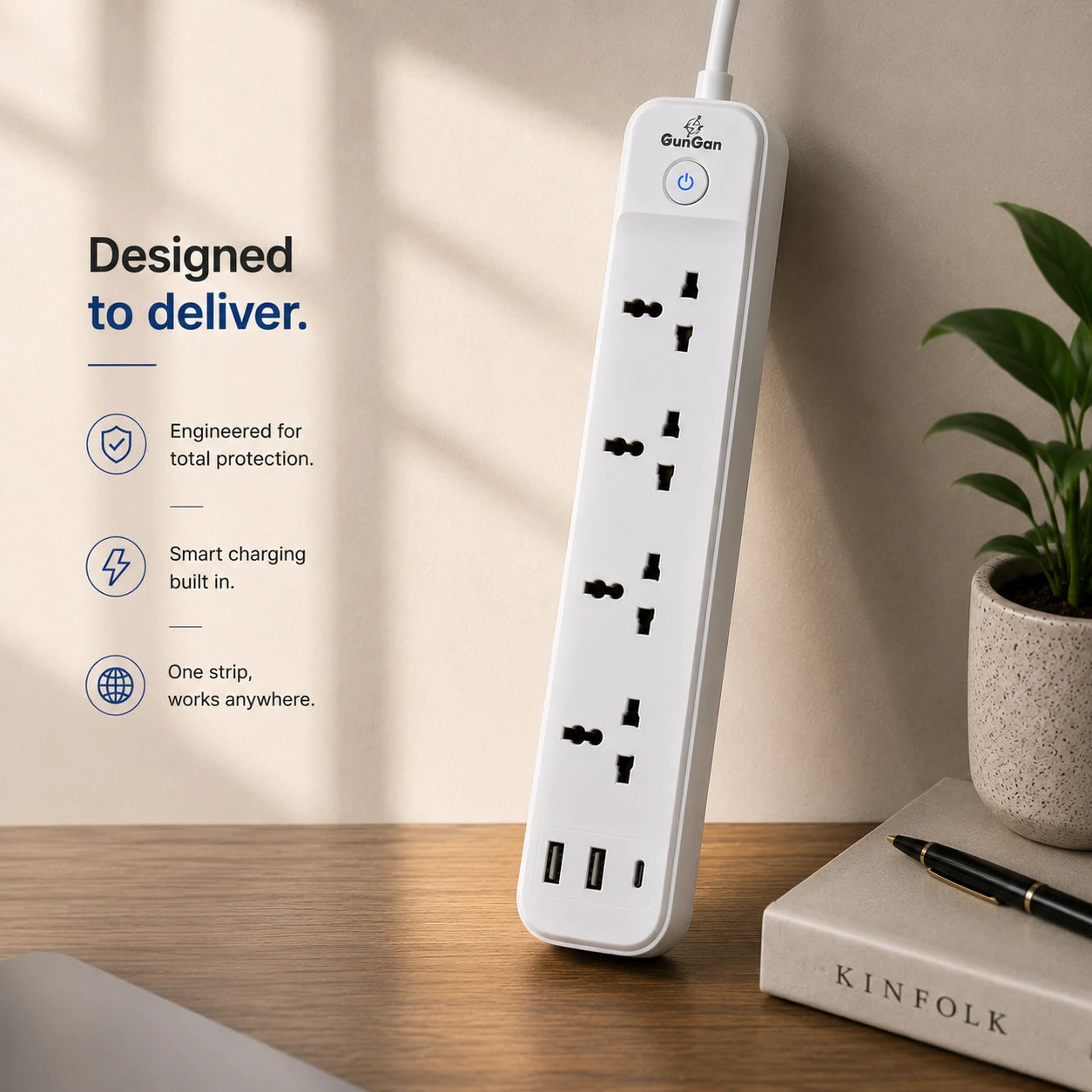 GunGaN Prime 4 AC + 3 USB — Designed to Deliver