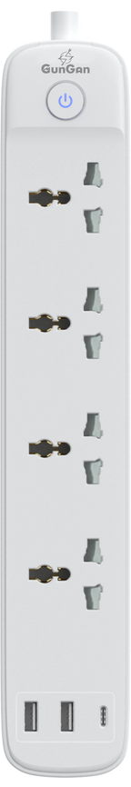 GunGaN Prime Power Strip | 4 AC + 3 USB